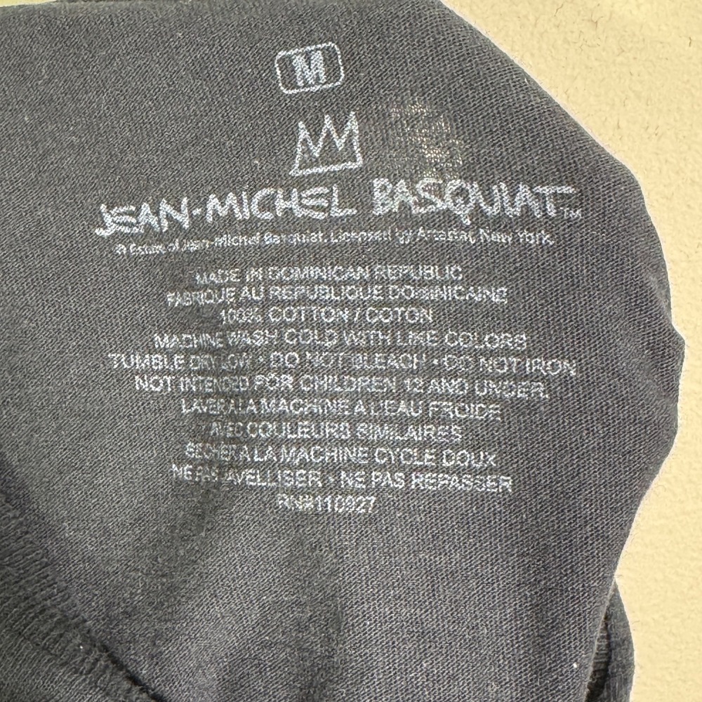 Jean-Michel‎ Basquiat Crown Graphic Crop Tee Black Art Streetwear Shirt Size Med - Picture 11 of 12